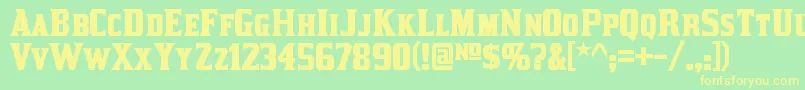 KirstyBold Font – Yellow Fonts on Green Background