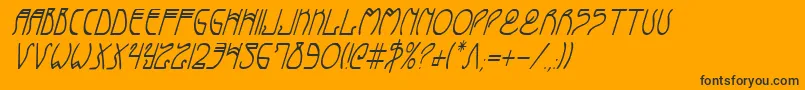 CoyoteDecoCondital-Schriftart – Schwarze Schriften auf orangefarbenem Hintergrund