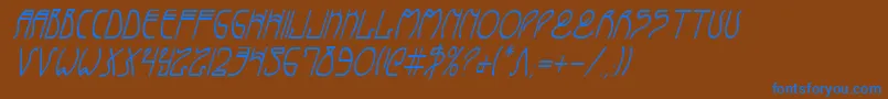 フォントCoyoteDecoCondital – 茶色の背景に青い文字