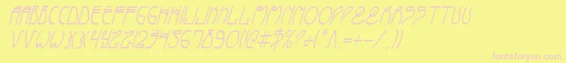 Weitere Informationen zur CoyoteDecoCondital-Schriftart CoyoteDecoCondital-Schriftart – Rosa Schriften auf gelbem Hintergrund