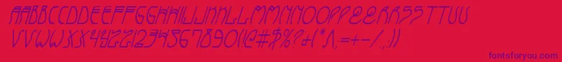 CoyoteDecoCondital-Schriftart – Violette Schriften auf rotem Hintergrund