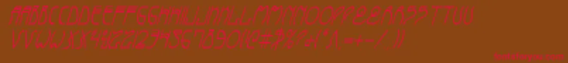 CoyoteDecoCondital-Schriftart – Rote Schriften auf braunem Hintergrund