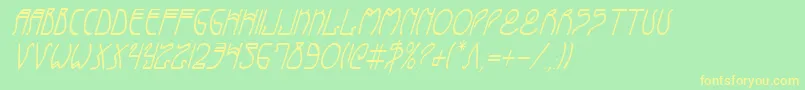 CoyoteDecoCondital-Schriftart – Gelbe Schriften auf grünem Hintergrund