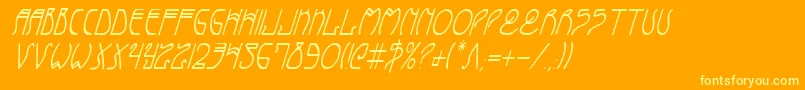 Подробнее о шрифте CoyoteDecoCondital Шрифт CoyoteDecoCondital – жёлтые шрифты на оранжевом фоне