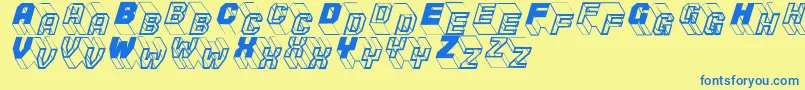 Zigzagone Font – Blue Fonts on Yellow Background