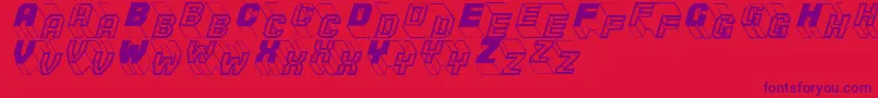 Zigzagone-Schriftart – Violette Schriften auf rotem Hintergrund