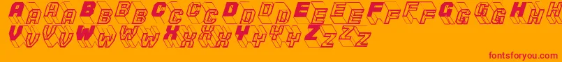 フォントZigzagone – オレンジの背景に赤い文字