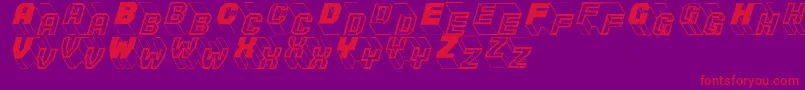 フォントZigzagone – 紫の背景に赤い文字