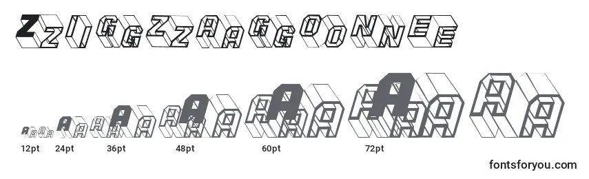 Размеры шрифта Zigzagone
