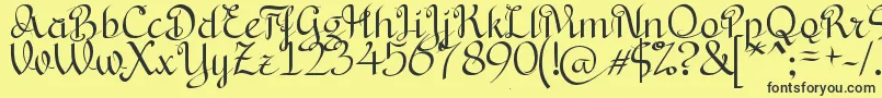 BryanaAningsihShara Font – Black Fonts on Yellow Background