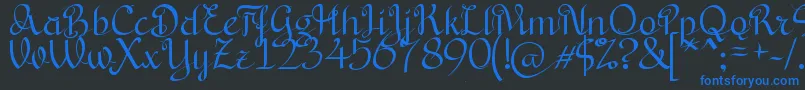 BryanaAningsihShara Font – Blue Fonts on Black Background