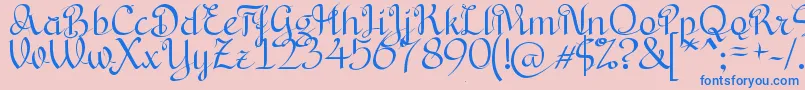 BryanaAningsihShara Font – Blue Fonts on Pink Background