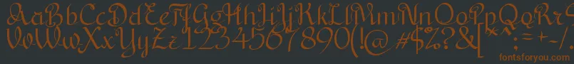 BryanaAningsihShara Font – Brown Fonts on Black Background