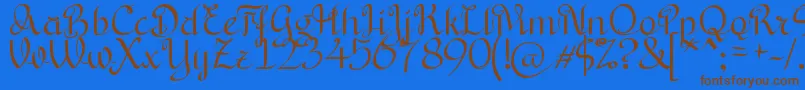 BryanaAningsihShara Font – Brown Fonts on Blue Background