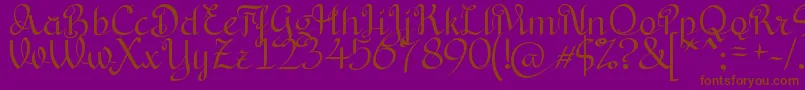 BryanaAningsihShara-Schriftart – Braune Schriften auf violettem Hintergrund