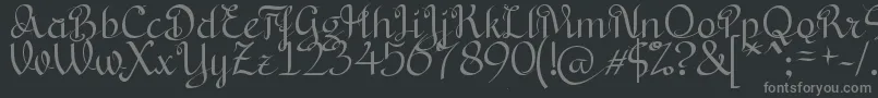 BryanaAningsihShara-fontti – harmaat kirjasimet mustalla taustalla