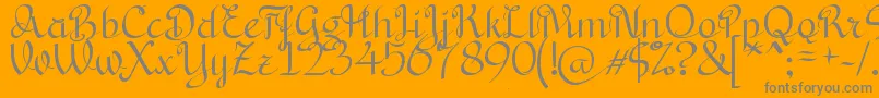 BryanaAningsihShara-Schriftart – Graue Schriften auf orangefarbenem Hintergrund