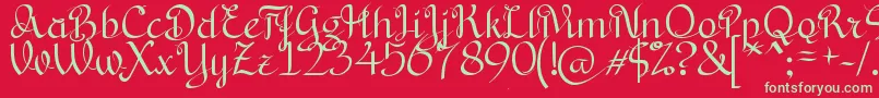 BryanaAningsihShara Font – Green Fonts on Red Background