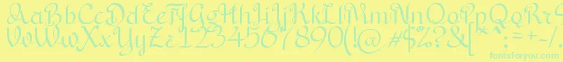 BryanaAningsihShara Font – Green Fonts on Yellow Background