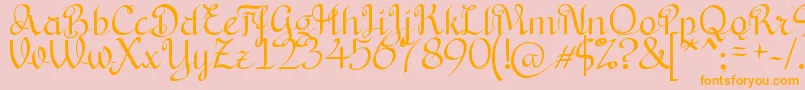 BryanaAningsihShara-Schriftart – Orangefarbene Schriften auf rosa Hintergrund