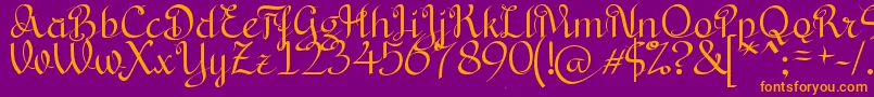 BryanaAningsihShara Font – Orange Fonts on Purple Background