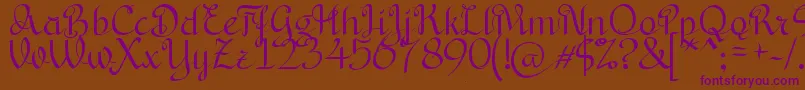 BryanaAningsihShara Font – Purple Fonts on Brown Background