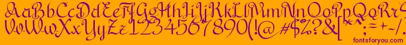 BryanaAningsihShara-Schriftart – Violette Schriften auf orangefarbenem Hintergrund