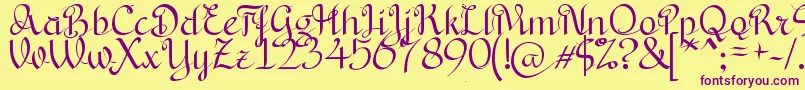 BryanaAningsihShara Font – Purple Fonts on Yellow Background