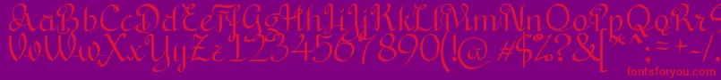 BryanaAningsihShara-Schriftart – Rote Schriften auf violettem Hintergrund