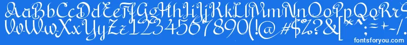 フォントBryanaAningsihShara – 青い背景に白い文字