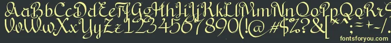 フォントBryanaAningsihShara – 黒い背景に黄色の文字