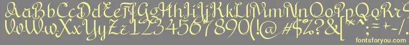 BryanaAningsihShara Font – Yellow Fonts on Gray Background