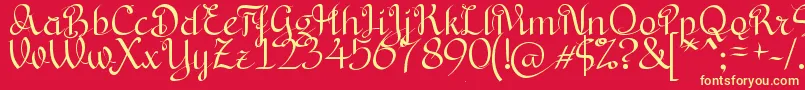 BryanaAningsihShara Font – Yellow Fonts on Red Background