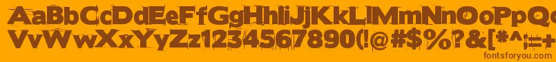 Borisblackbloxxdirty Font – Brown Fonts on Orange Background