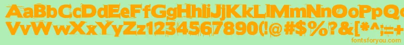 Borisblackbloxxdirty Font – Orange Fonts on Green Background