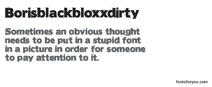 Review of the Borisblackbloxxdirty Font