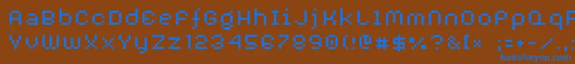 フォントAdbxtra – 茶色の背景に青い文字