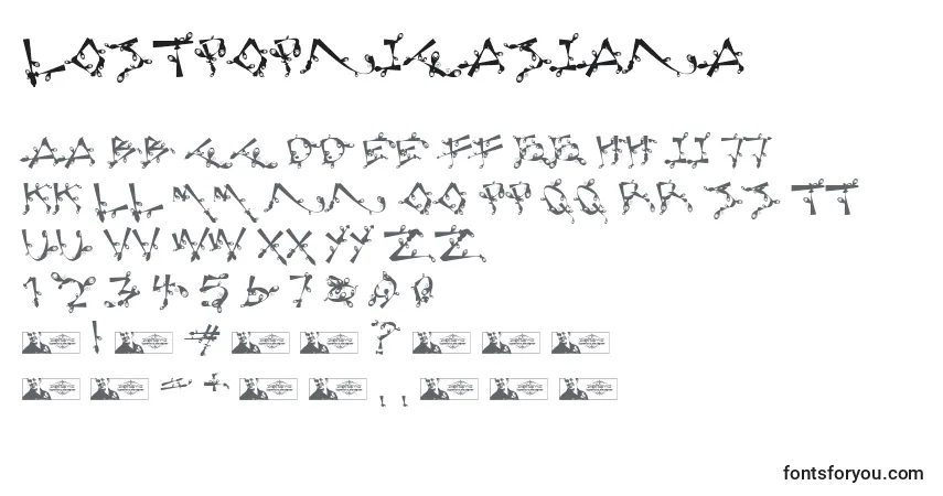 LostPopnicasiana-fontti – aakkoset, numerot, erikoismerkit