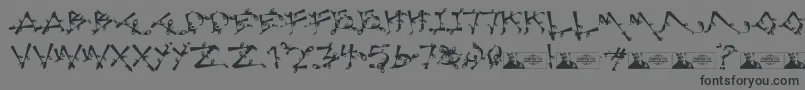 LostPopnicasiana Font – Black Fonts on Gray Background
