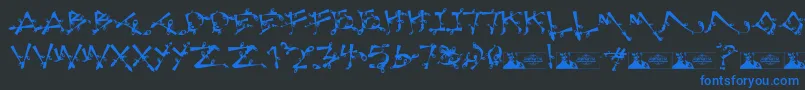 LostPopnicasiana Font – Blue Fonts on Black Background