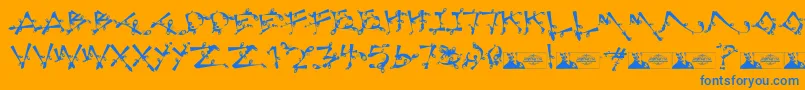 LostPopnicasiana Font – Blue Fonts on Orange Background