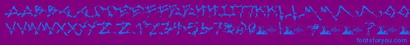 LostPopnicasiana Font – Blue Fonts on Purple Background