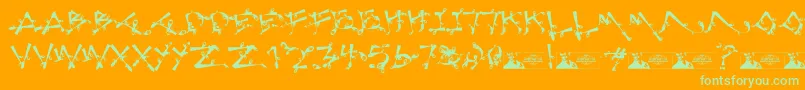 LostPopnicasiana Font – Green Fonts on Orange Background