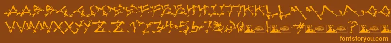 LostPopnicasiana Font – Orange Fonts on Brown Background