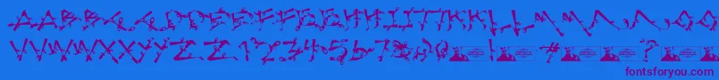 LostPopnicasiana Font – Purple Fonts on Blue Background
