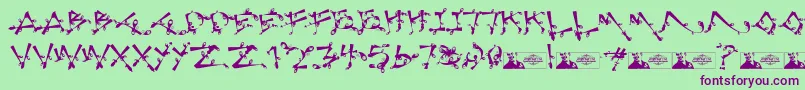 LostPopnicasiana Font – Purple Fonts on Green Background