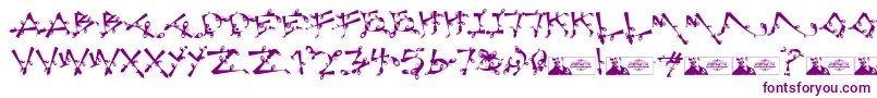 LostPopnicasiana Font – Purple Fonts on White Background