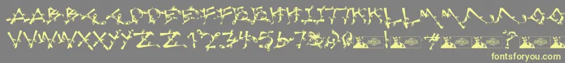 LostPopnicasiana Font – Yellow Fonts on Gray Background