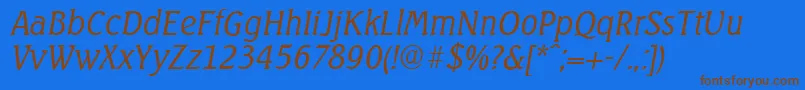 SeagullserialLightItalic Font – Brown Fonts on Blue Background