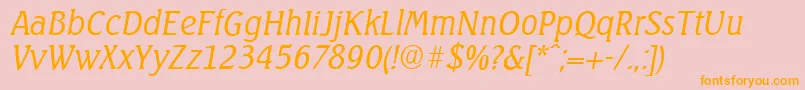 SeagullserialLightItalic Font – Orange Fonts on Pink Background